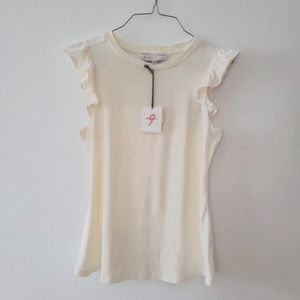 The nines by hatch women's ruffle sleeve white shirt  size S